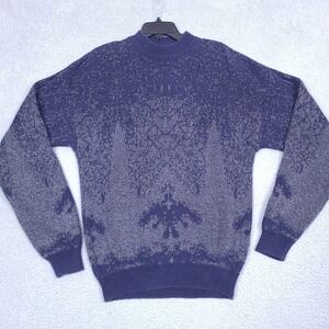 Vintage Generra Sport Sweater Men's Large Blue Gray Knit Pullover Tennis Preppy‎